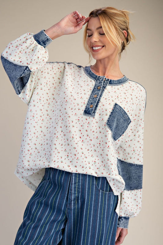 Denim Meadow Dream Top