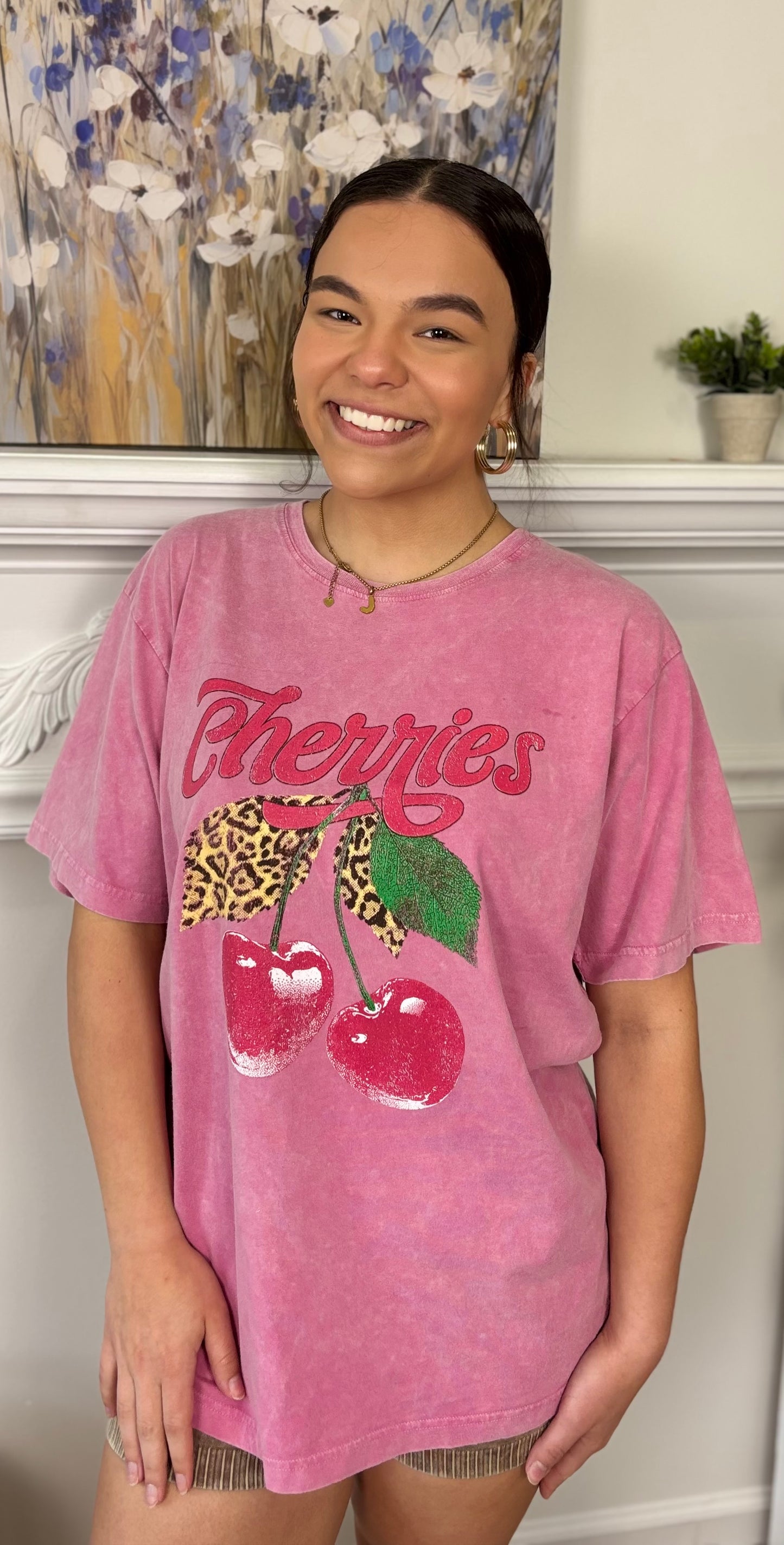 Cherry Leopard Graphic Tee