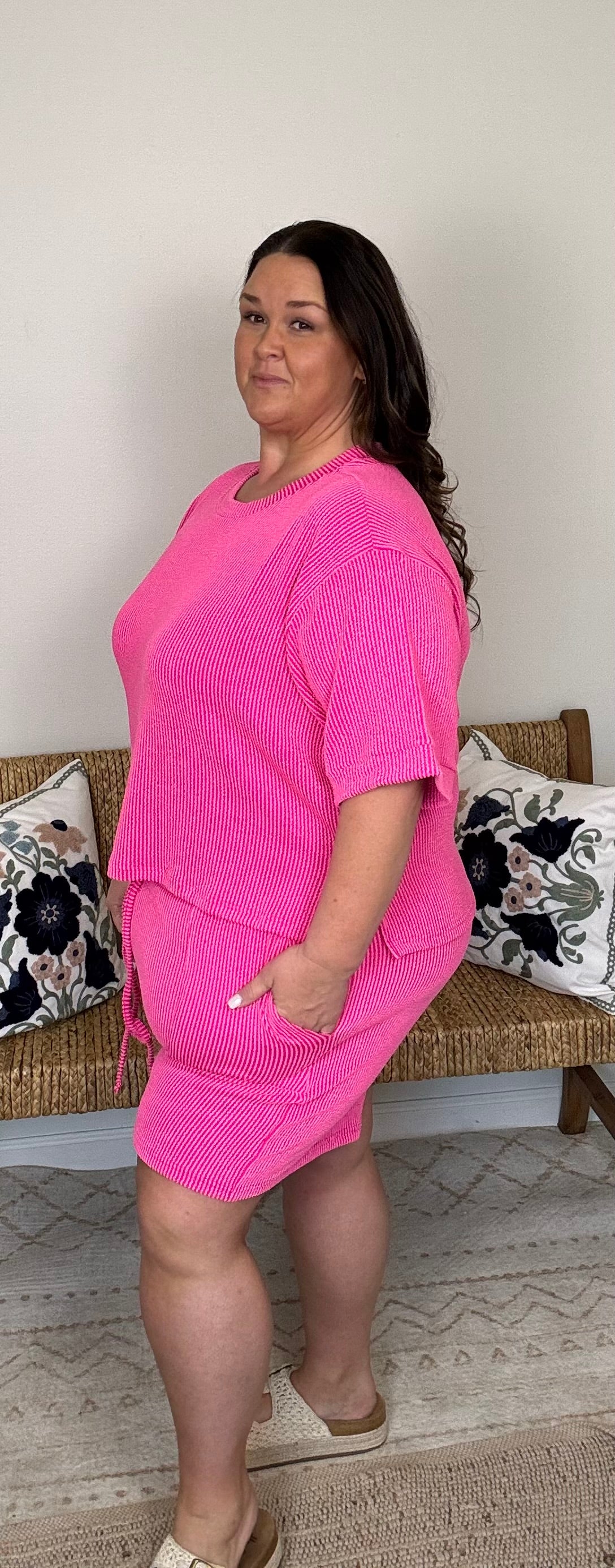 Simple Days Short Set Plus *Hot Pink