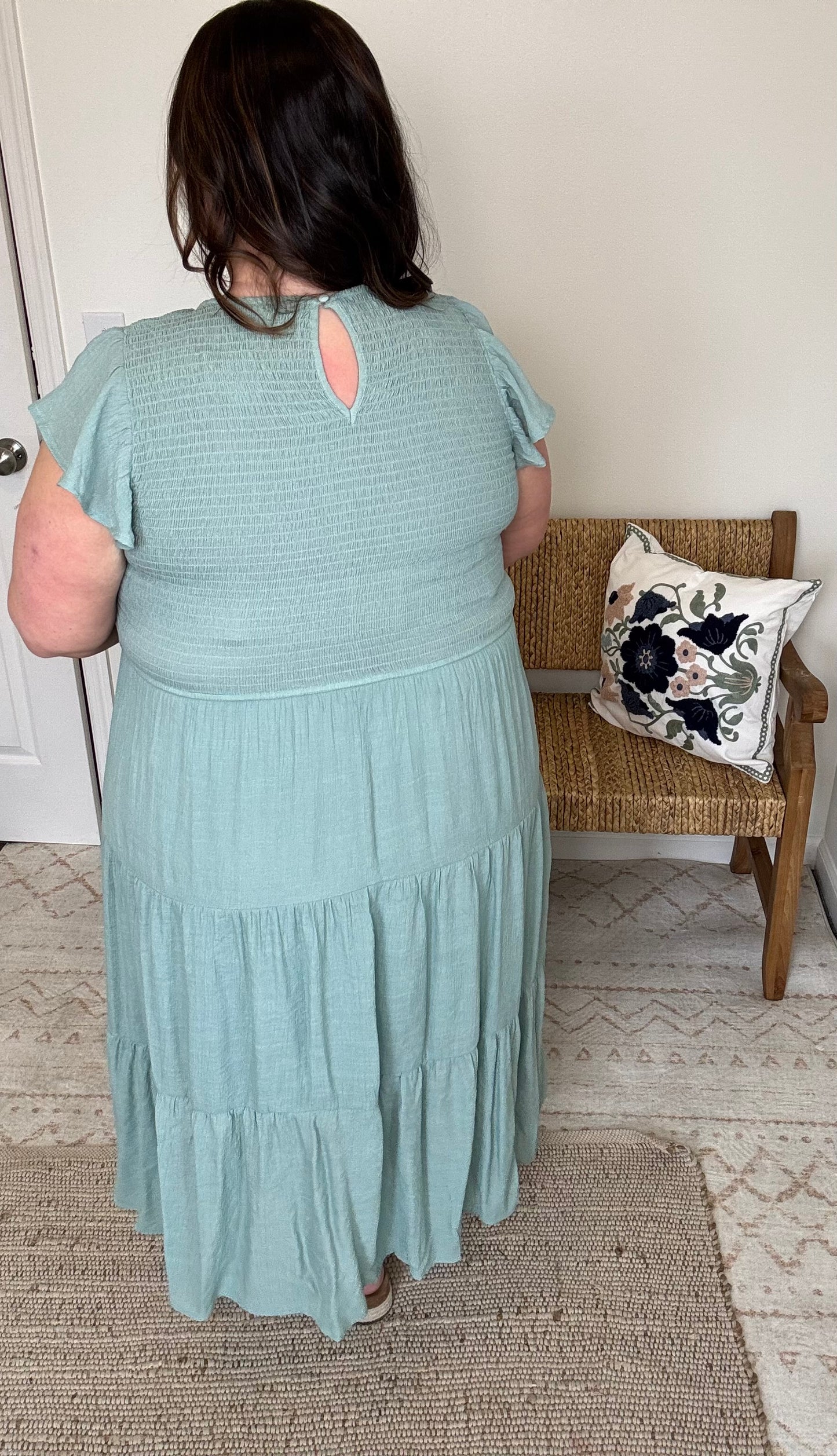 Sage Smocked Dress