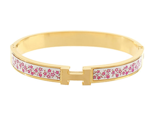 “H” Cuff Bracelet Pink