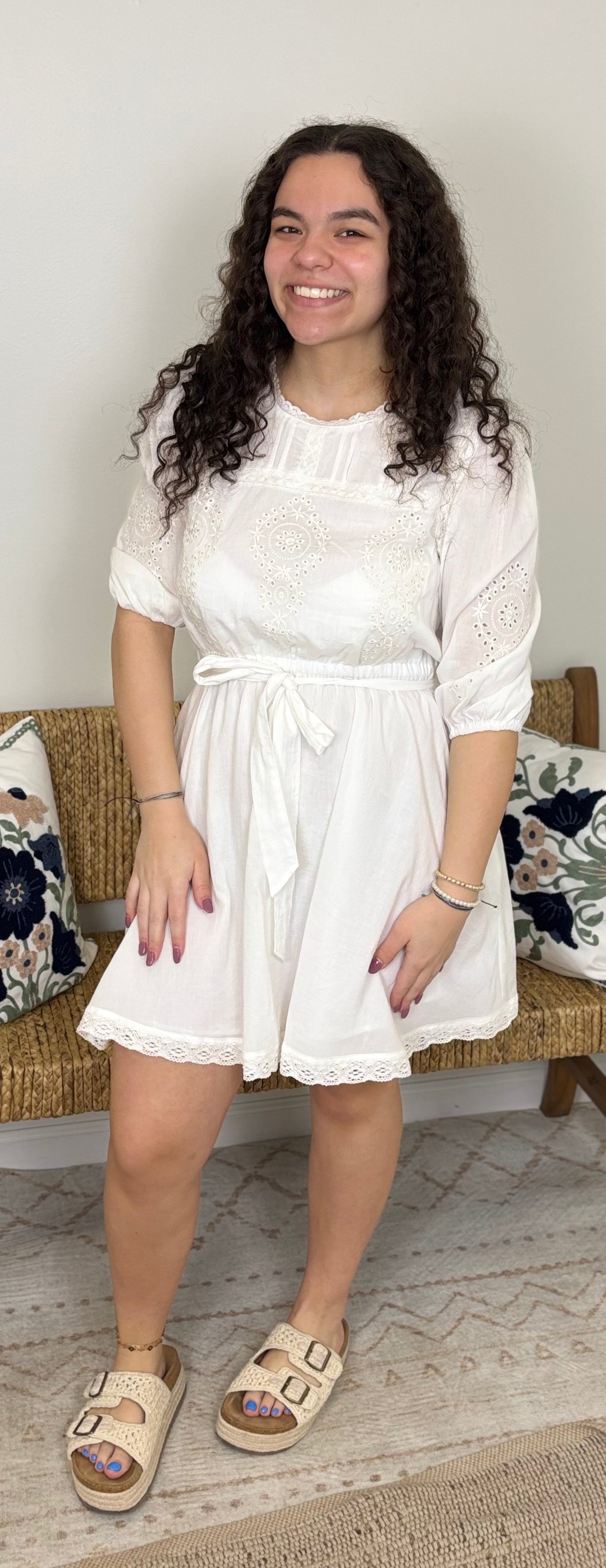 Cotton Bloom Mini Dress