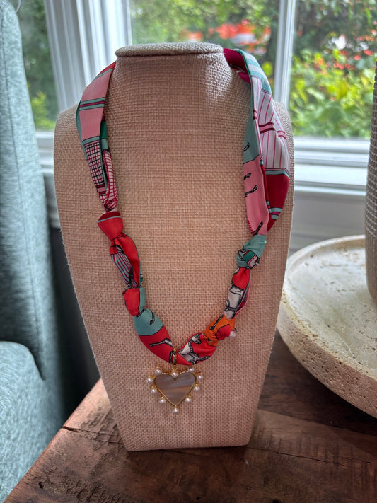 The Scarlett Scarf Necklace- Heart