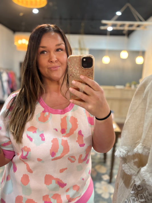 Sorbet Leopard Top