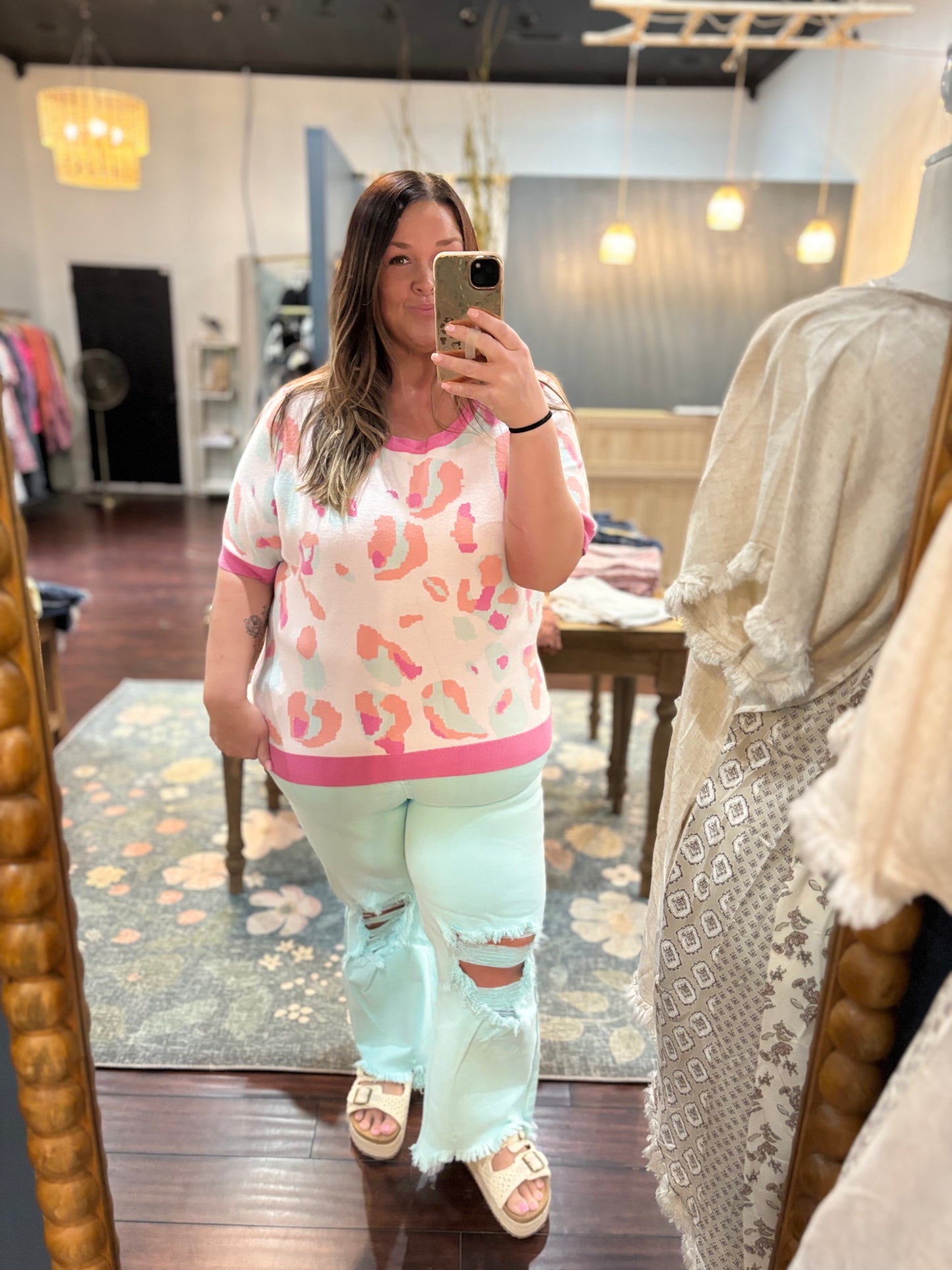 Sorbet Leopard Top