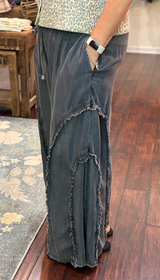 Blythe Fringe Denim Pants Plus