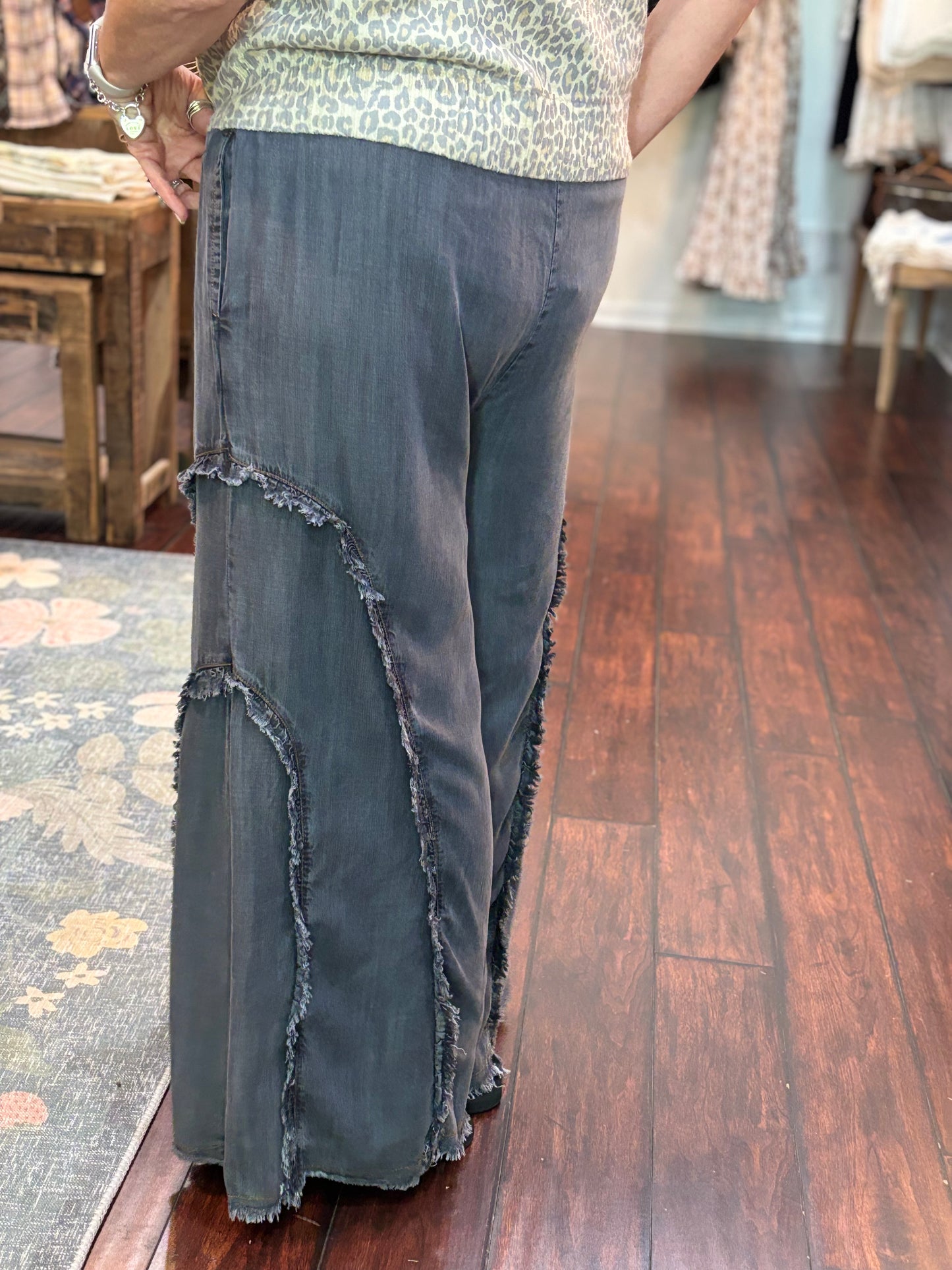 Blythe Fringe Denim Pants Plus