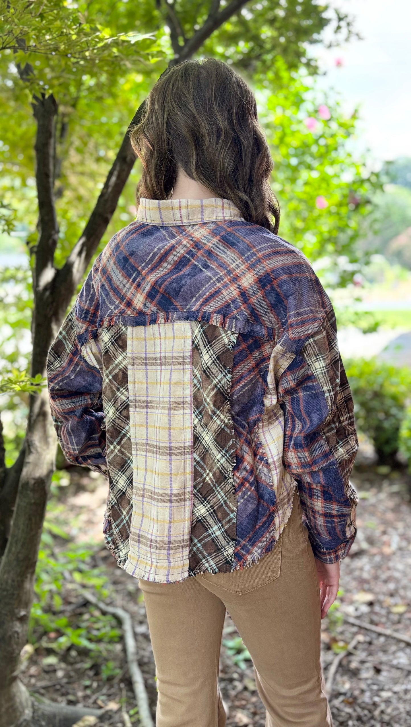 Golden Harvest Cropped Plaid Top