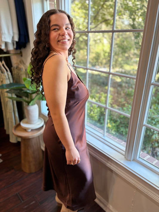 Wanderlust Satin Midi Dress