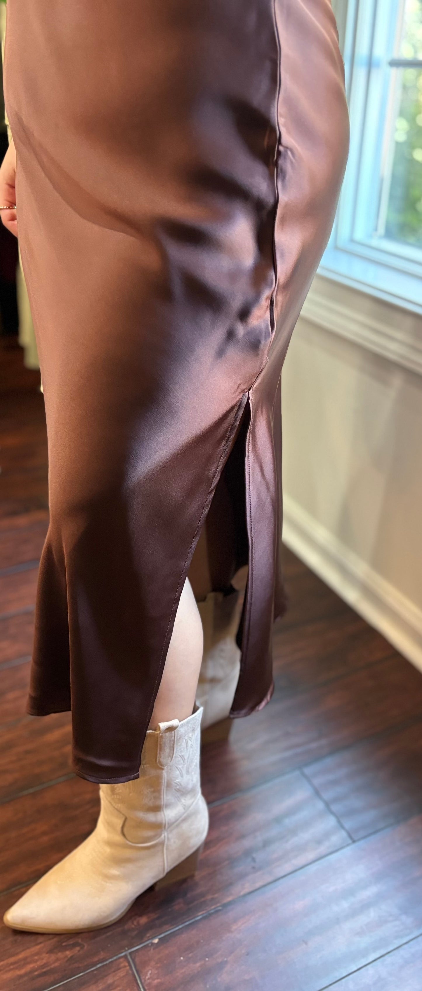 Wanderlust Satin Midi Dress