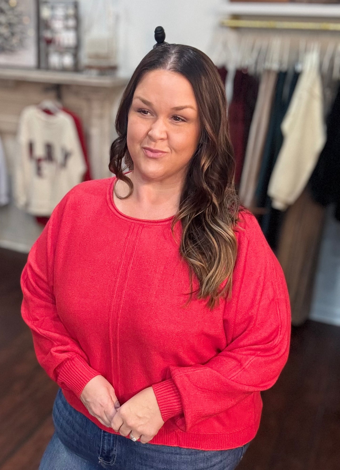 Pop Of Cheer Knit Top Plus