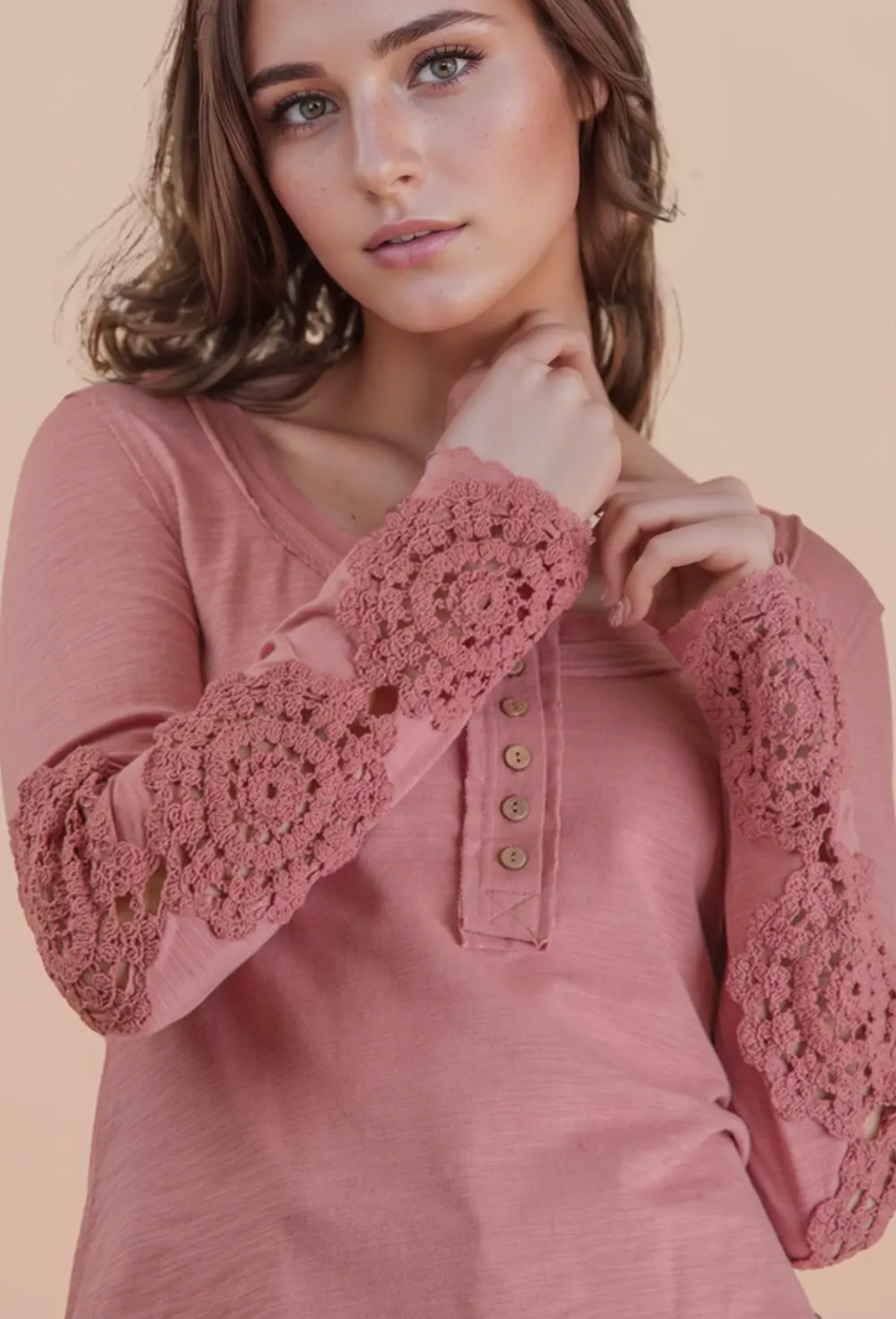 Lace Charm Henley