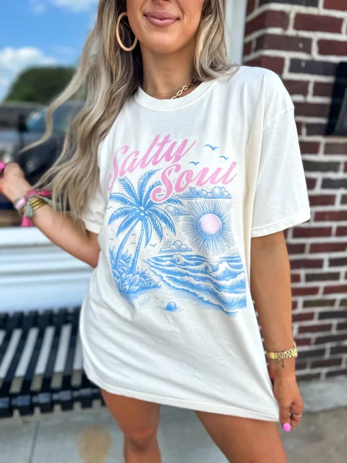 Salty Soul Ivory Graphic Tee *S-3XL*
